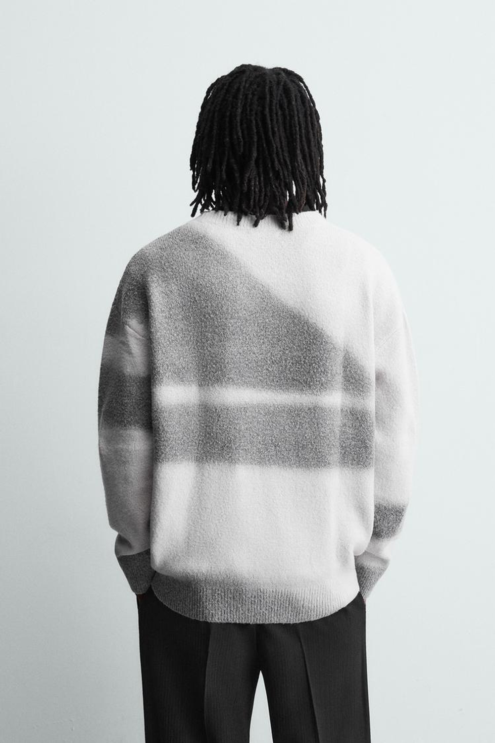 ZARA ДЖЕМПЕР С ПРИНТОМ, ЖЕЛТОВАТО-БЕЛЫЙ