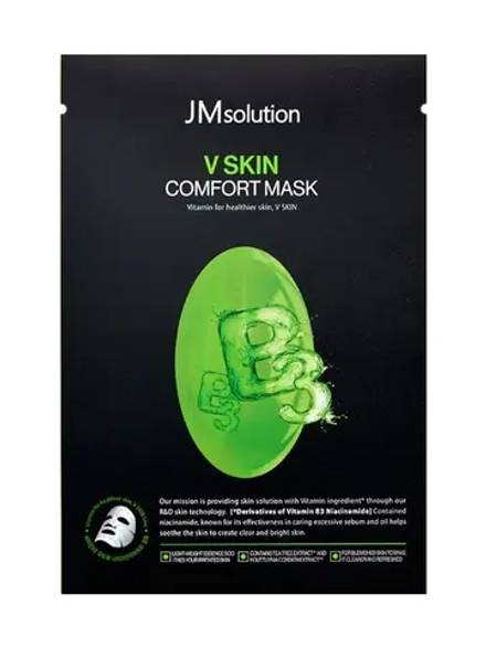 JM SOLUTION МАСКА ТКАНЕВАЯ С НИАЦИНАМИДОМ V SKIN COMFORT MASK, 30 МЛ.