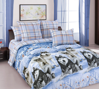 Постельное белье поплин Евроразмер Хаски 1