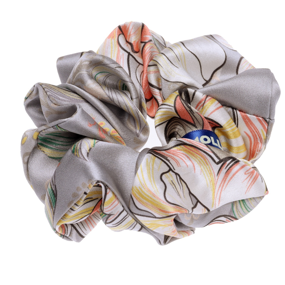 Комплект шелковых резинок для волос Mollen Лазоревый цветок светло-серый