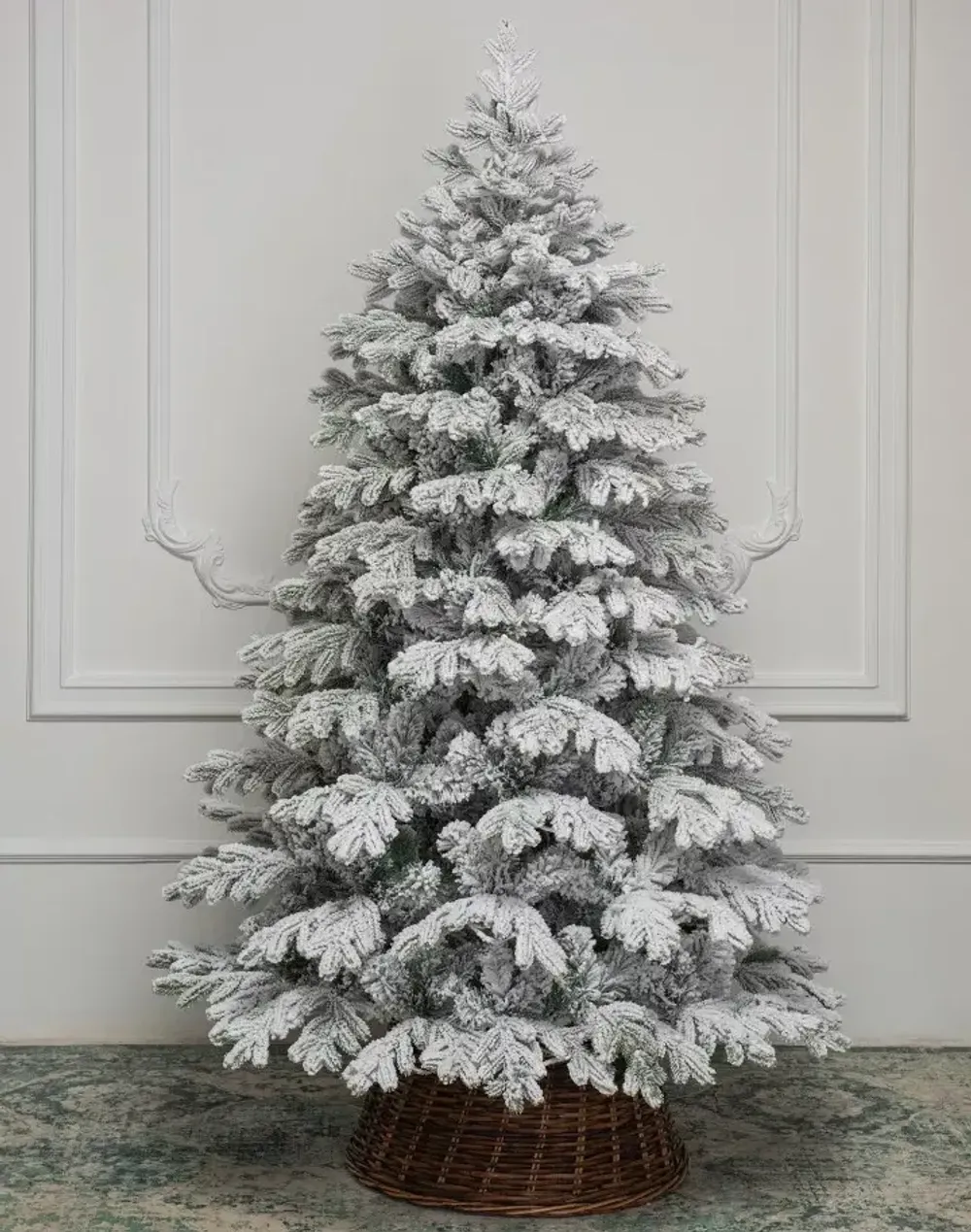 Ель заснеженная «Аляска» с 2в1 встроенной гирляндой (Литая+пвх) 180 см / 1,8 м