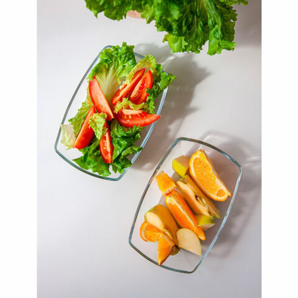 Блюдо, 120х180 мм, КОМПЛЕКТ 2 штуки, стекло, PASABAHCE "ТОКИО", фирменная подарочная упаковка, 54942