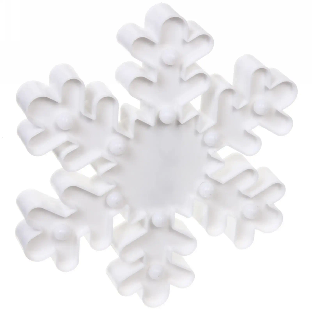 Светильник 25см «Снежинка» на батарейках, 12 LED ламп, цвет белый