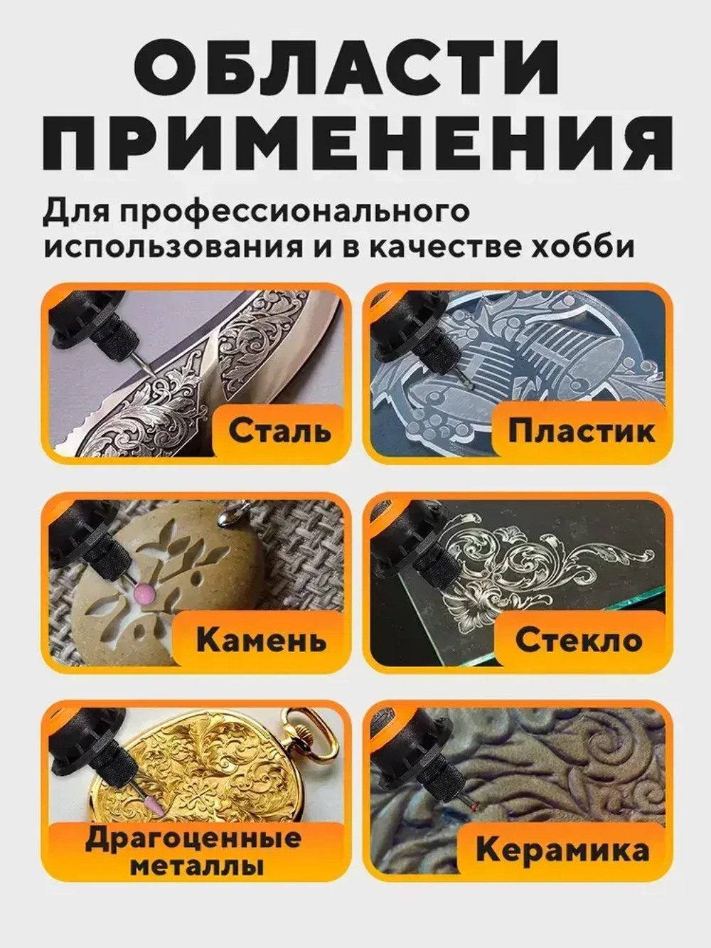 Гравер электрический Г-150 Вихрь с набором насадок в кейсе (150вт, 35 насадок + кейс, 34000 об./мин)