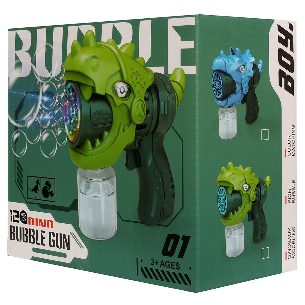 Пистолет 17х16 см, автоматические пузыри, свет, 3 цвета, с-30090