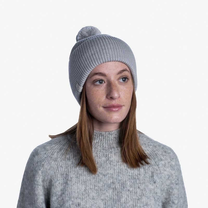 Вязаная шапка Buff Hat Knitted Tim Light Grey Фото 3