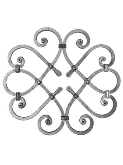 Декоративная панель из стали 460*410 мм, р-р материала КВ 12, вес 4,39 кг