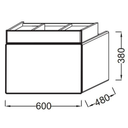 Мебель под раковину Jacob Delafon Terrace 60 EB1185-G1C схема