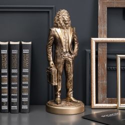 Скульптура Лев Бизнесмен Бронза