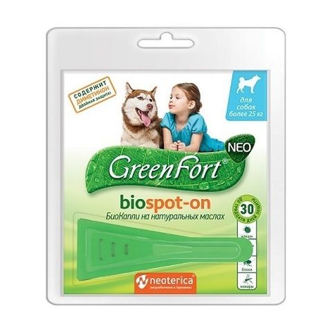 GreenFort neo БиоКапли средство для бережной защиты собак от эктопаразитов от 25кг