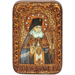 Инкрустированная Икона Святитель Лука Симферопольский, архиепископ Крымский 15х10см на натуральном дереве, в подарочной коробке