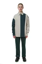 Сорочка Ymkashix Puff изумрудный/серый