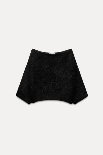 ZARA СВИТЕР ИЗ СМЕСОВОЙ АЛЬПАКИ, ЧЕРНЫЙ