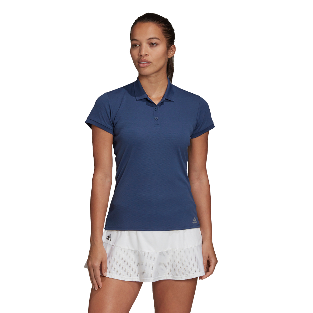 Женское поло Adidas W Club 3 Stripes Polo - Blue