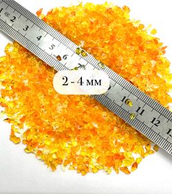 Стеклянная крошка Оранжево-Жёлтая фракция 2 2-4 мм