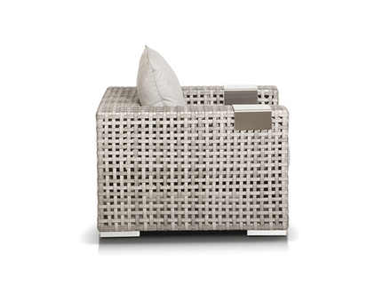 "Тито" кресло из искусственного ротанга, цвет серый