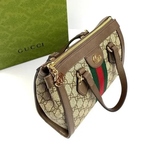 Маленькая сумка-тоут Gucci Ophidia с узором Gg