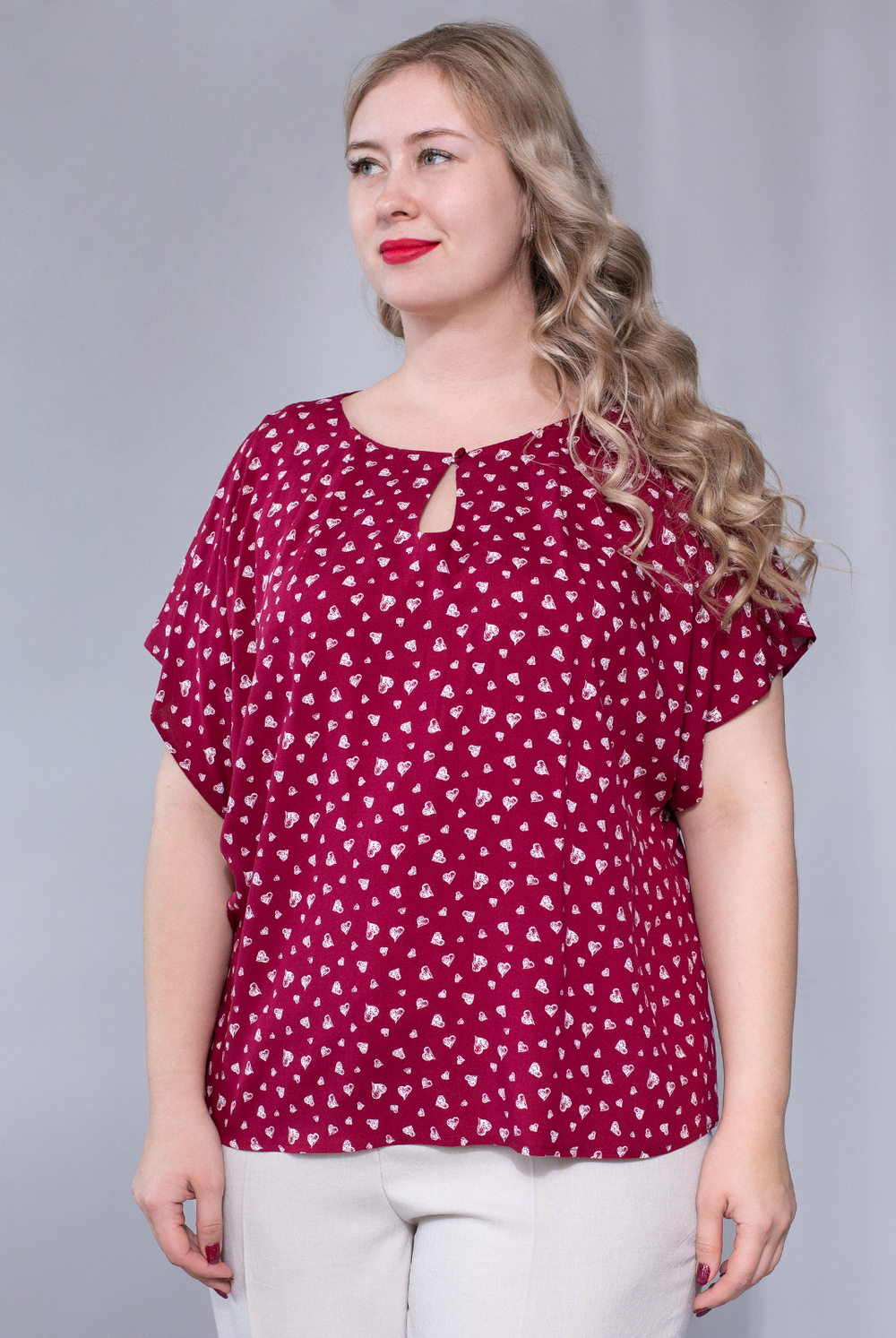 Блузка женская 3675ВП, бордовый #193Б093675ВП