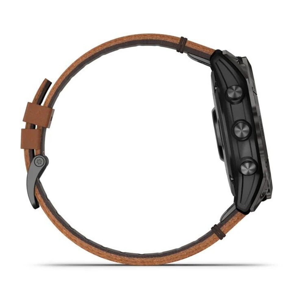 Умные часы Garmin Epix Pro Gen 2 Sapphire Edition 51 мм - Carbon Gray DLC Titanium With Chestnut Leather Band
