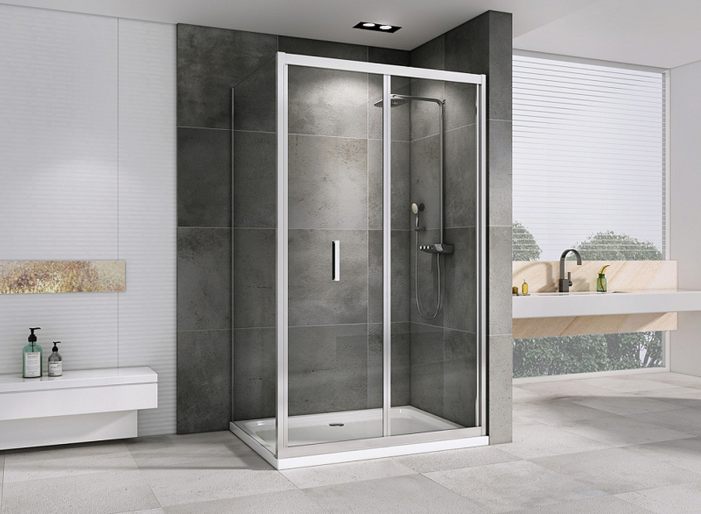 Душевой уголок Abber Sonnenstrand 100x80 AG07100-S80 профиль Хром стекло прозрачное