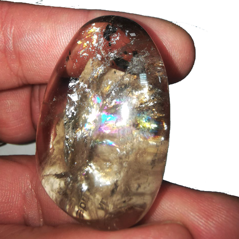 Галтель кварц дымчатый радужный асс.