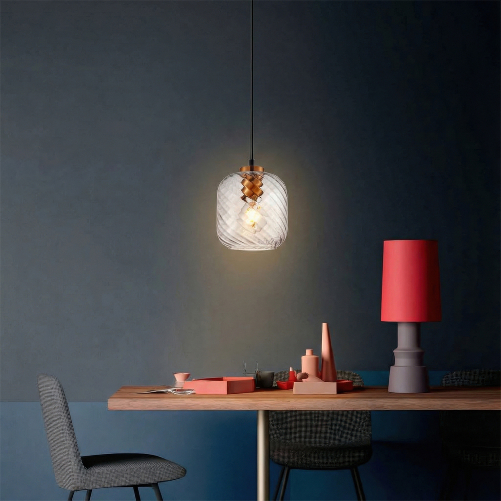 806170 Подвес NUBELLA 1х12W (led) E27 ЧЕРНЫЙ/БРОНЗА/ПРОЗРАЧНЫЙ