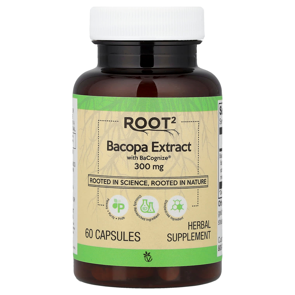 Vitacost, Root2, экстракт бакопы с BaCognize®, 300 мг, 60 капсул