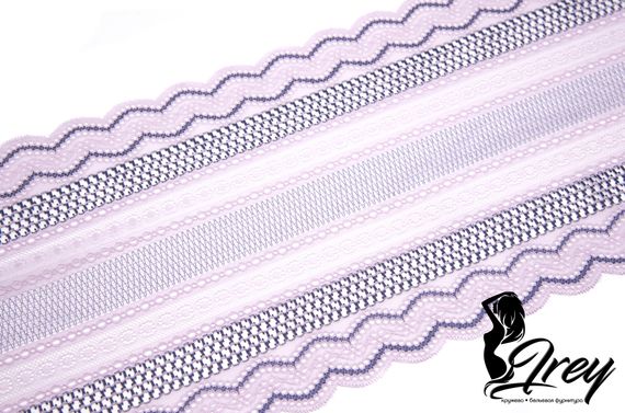 03-161 Кружево эластичное 21 см, лиловый/фиолетовый