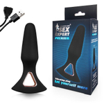 Черная перезаряжаемая анальная втулка - 13,7 см. (Цвет: черный)