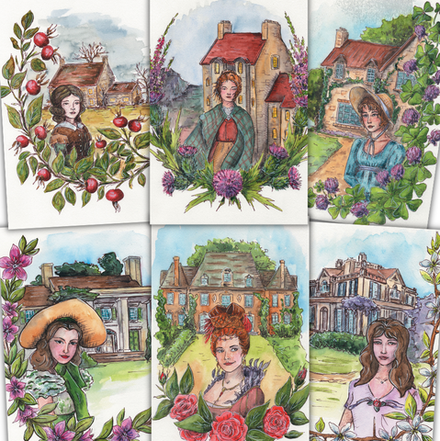 Героини романов. 6 открыток
