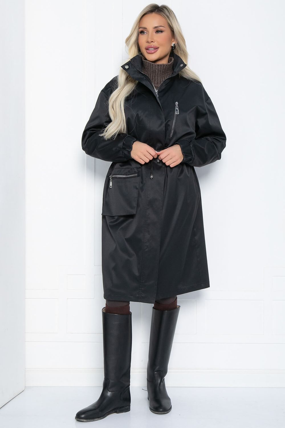 Плащ Весна близко (черный) Б12513-7 LT Collection