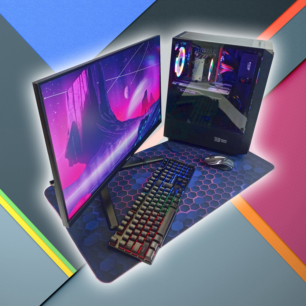Игровой компьютер с монитором 27 дюйма, i7-12700, ОЗУ-32GB, AMD Radeon RX580 8GB, SSD 1024GB, Windows 11