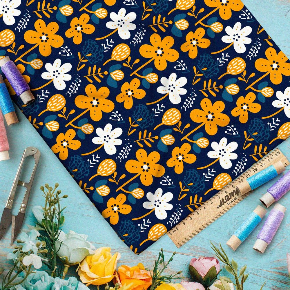 Ткань премиум дюспо фантазийный сад