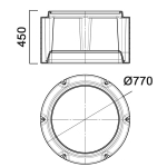 Секция колодца h=45 см Анион вертикальная (770x770x450см;серый) - арт.559468