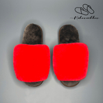 Тапочки для дома из меха кролика| Красный