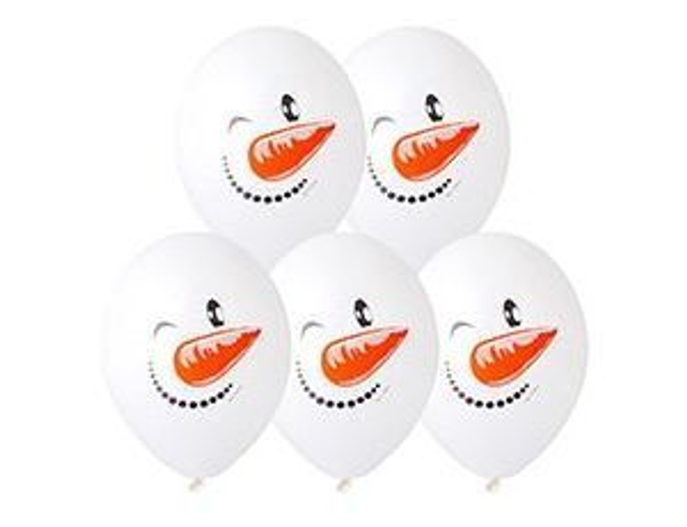 Шар с рисунком 14 Снеговик 2цв