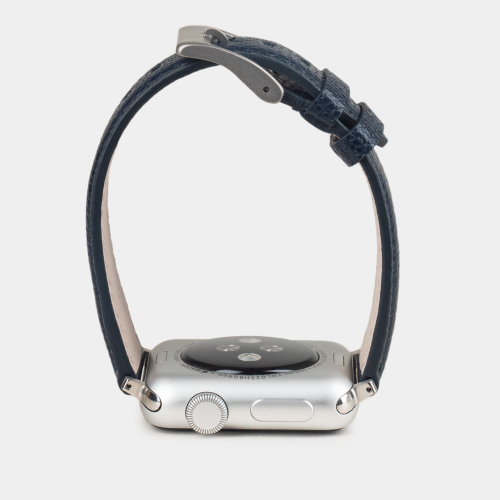 Ремешок для Apple Watch 44/45/46 mm из кожи сафьяно, синего цвета