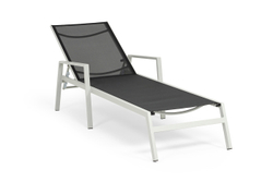 "Парма" шезлонг, каркас алюминий светло-серый (RAL7035) муар, ткань текстилен темно-серая