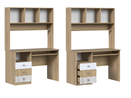 Стол письменный Ассоль Дуб бунратти/анкор белый/дельмар