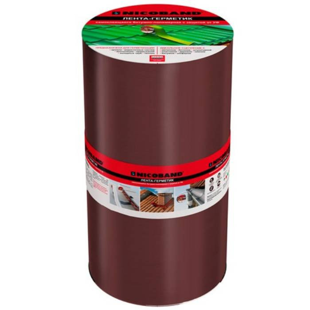 Лента герметизирующая Nicoband самоклеящаяся коричневая 10000х300 мм