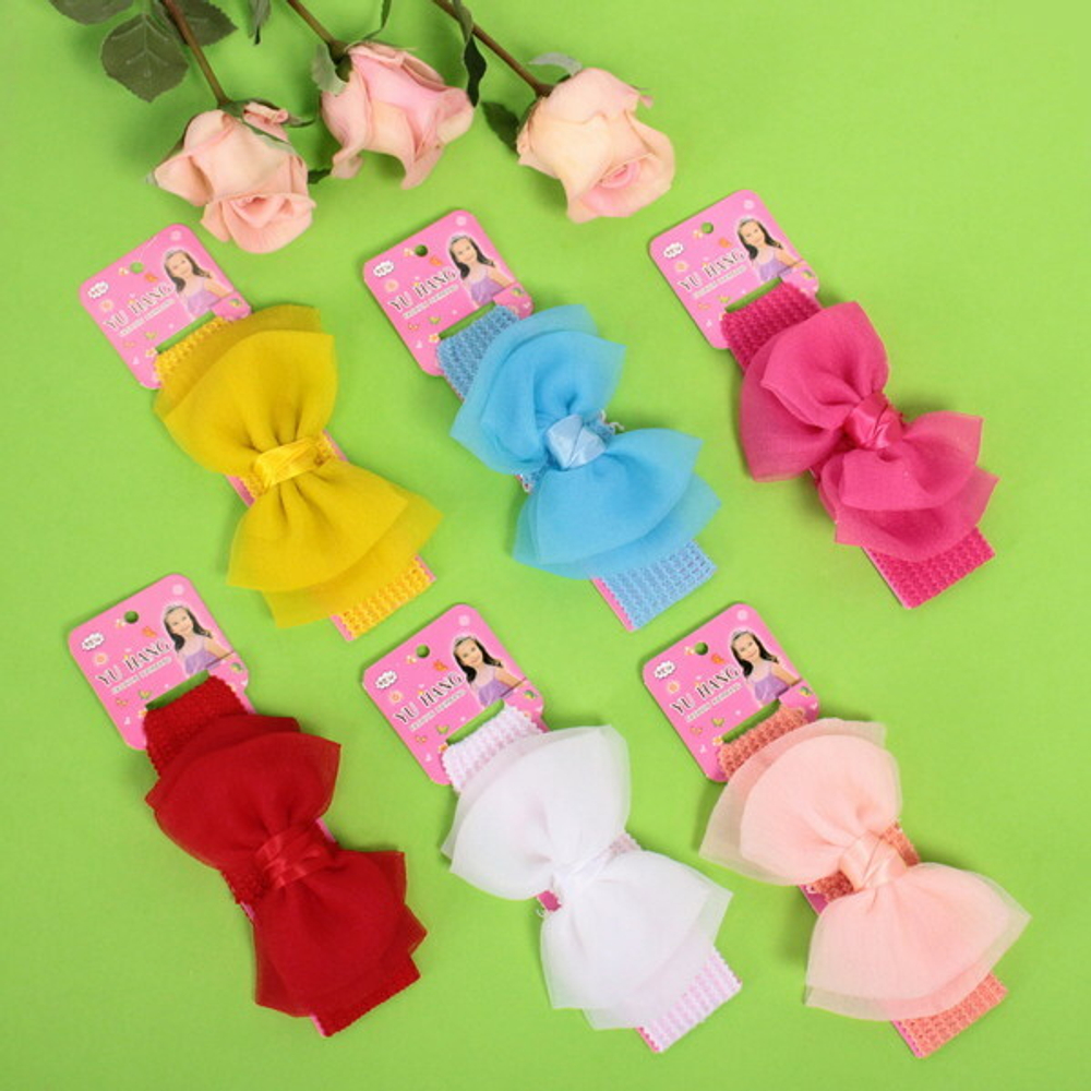 Повязка на голову детская на блистере «Little Krasa - Элис», 6 цветов, 3,5*17 см