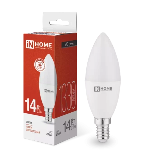 Лампа светодиодная LED-СВЕЧА-VC 14Вт E14 4000K 1330Лм IN HOME