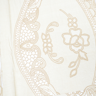 Скатерть 110*140см EMBOSSED бежевая с коричневым