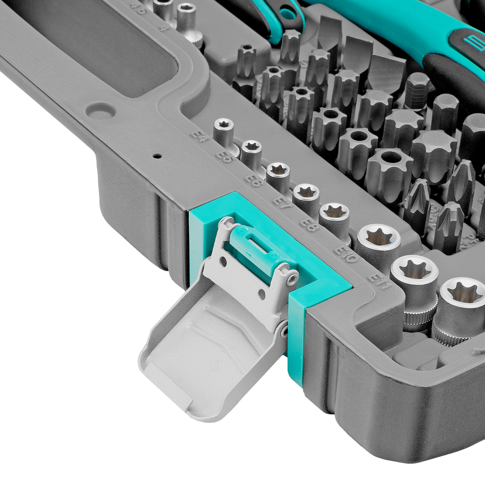 Набор инструментов, 1/4", 3/8", 1/2", Cr-V, S2, усиленный кейс, 151 предмет Stels