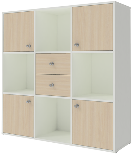 Стеллаж КарИВи Джери Белый   Дуб Молочный