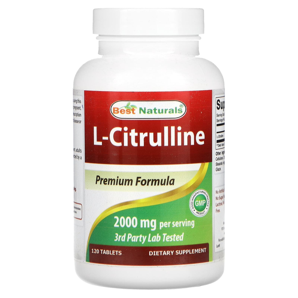 Best Naturals, L-цитруллин, 120 таблеток (1000 мг в каждой таблетке)