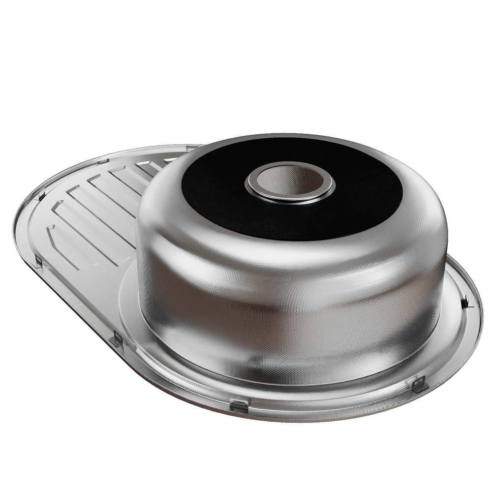 Мойка овал 77х50 (0,8) прав вып 3 1/2 MIXLINE 18см с сифоном ДЕКОР