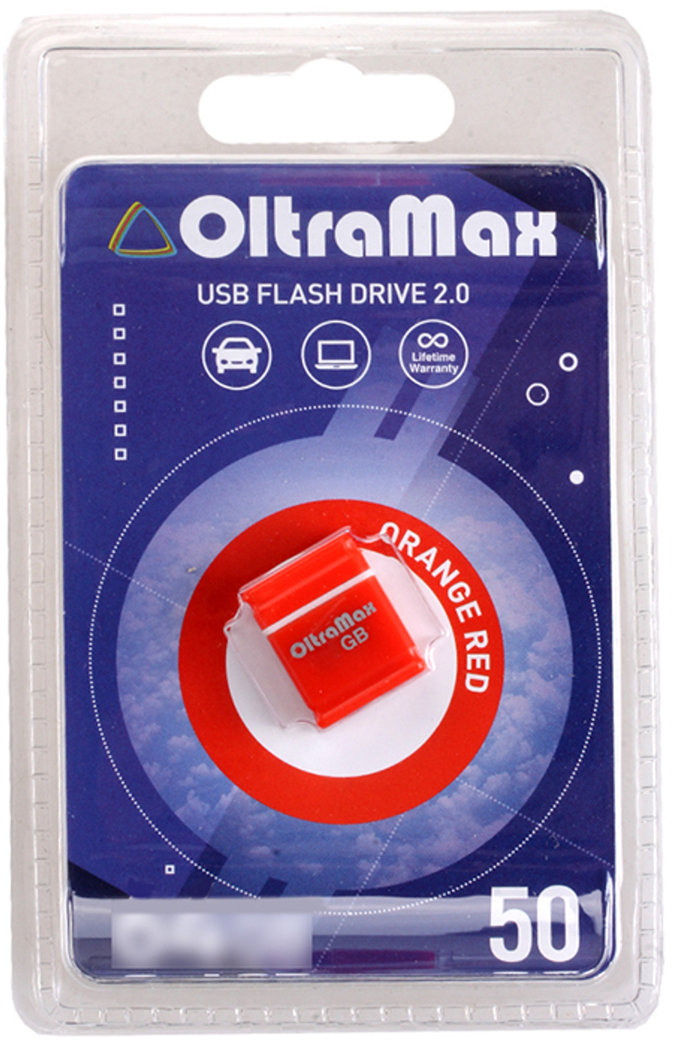USB Флешка 8GB OltraMax Drive 50 Mini, USB 2.0, оранжевая
