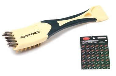 Щетка по металлу ручная в пластиковом корпусе с прорезиненной рукояткой 3в1(скребок-35мм,материал проволоки:нержавеющая сталь-5х3ряда,латунь-5х6рядов) RockForce##Rock FORCE RF-340129725