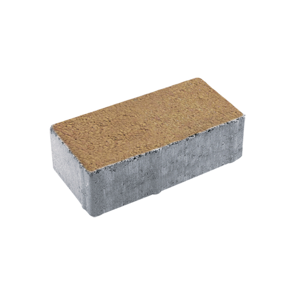 Тротуарная плитка ПРЯМОУГОЛЬНИК 200x100 мм - Листопад гладкий Сахара